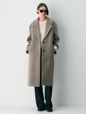 Aritzia The Only Coat Soft Wool Cashmere Regular in Heather Nomad Taupe Size XS